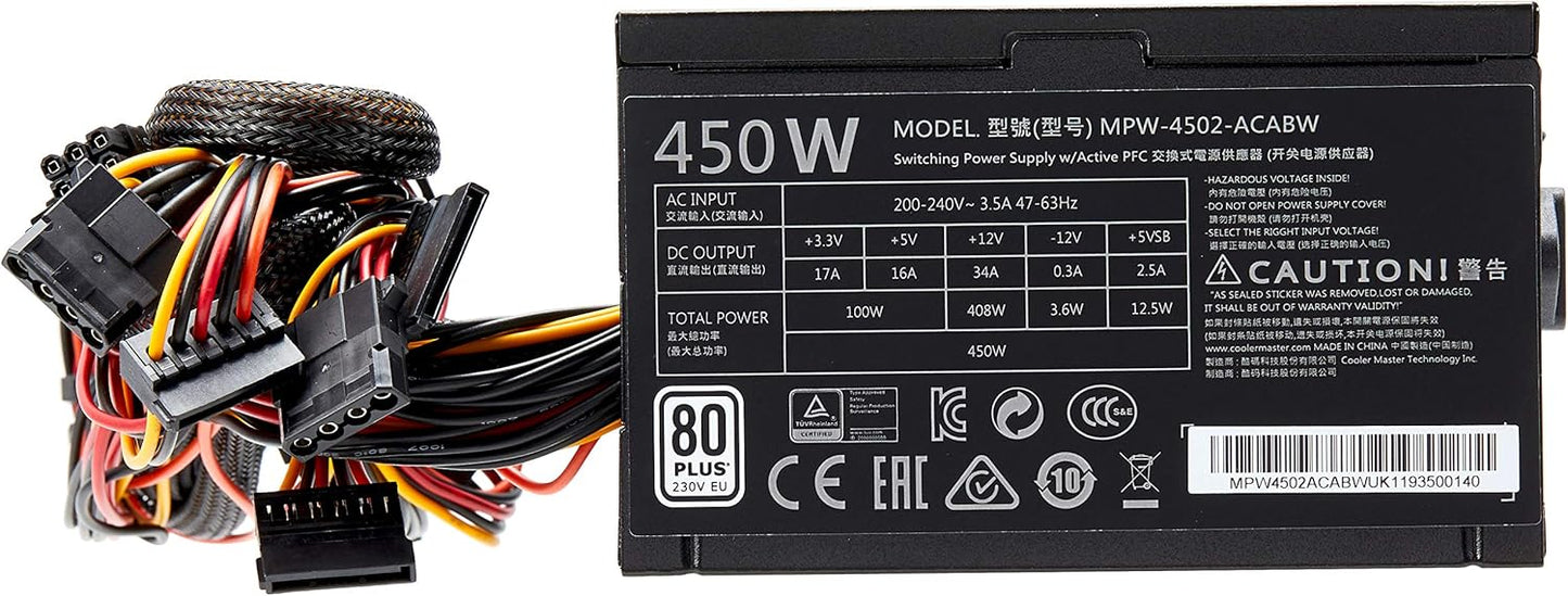 COOLER MASTER 450W MWE450 80 PLUS BRONZE NON MODULAR SMPS