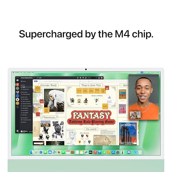 Apple 24-inch iMac with Retina 4.5K display M4 chip with 10 core CPU and 10 core GPU, 16GB, 512GB SSD - Green