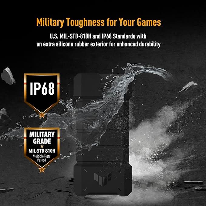 ASUS TUF Gaming A2- USB-C 3.2 Gen 2x2 Portable SSD Enclosure, Dual M.2 NVMe PCIe and SATA