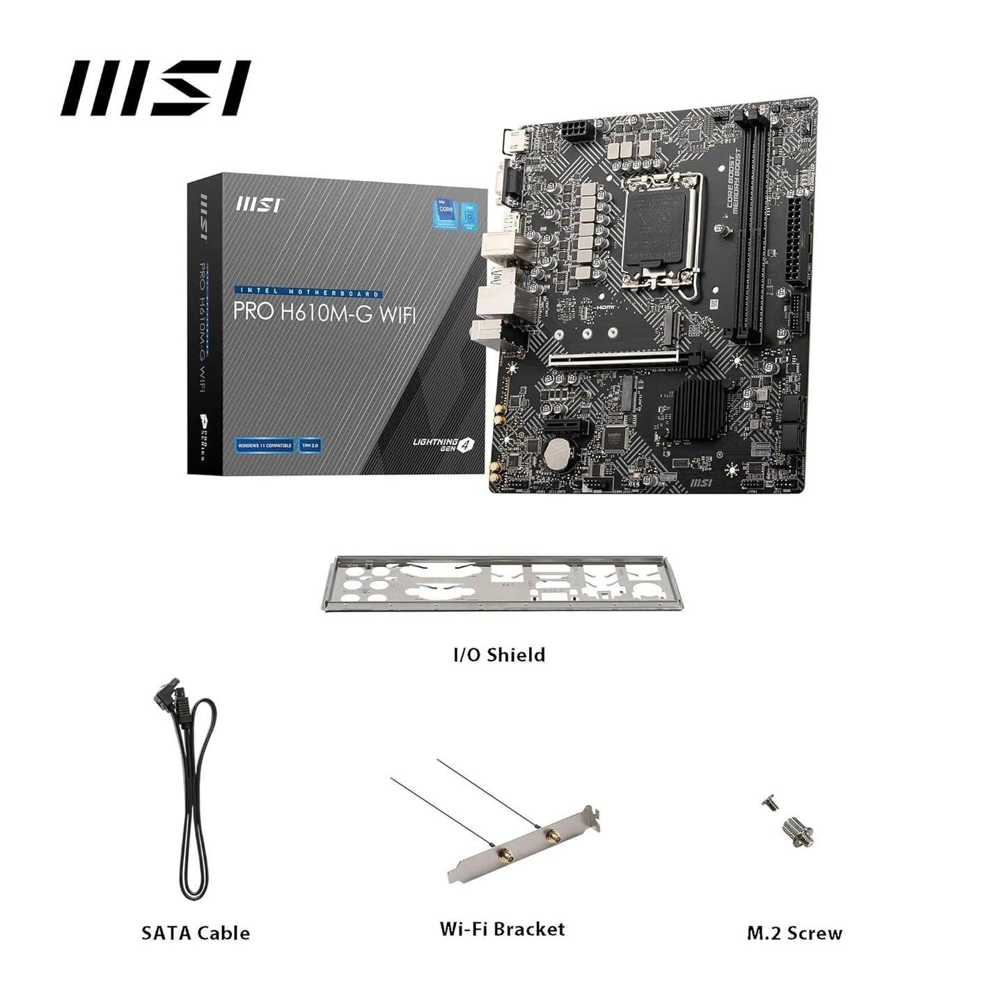 MSI PRO H610M-G WIFI DDR5 MOTHERBOARD
