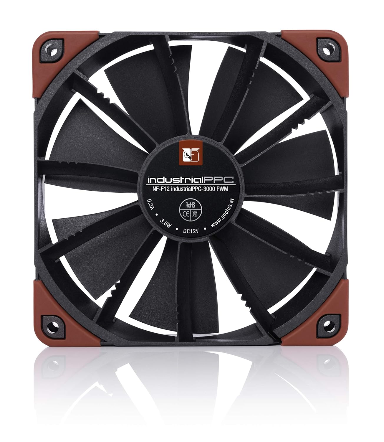 NOCTUA NF-F12 IPPC 3000 PWM, 4-PIN, HEAVY DUTY COOLING FAN WITH 3000RPM (120MM, BLACK)