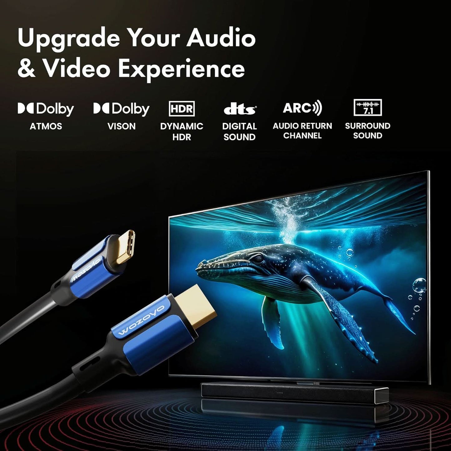 Wozoyo Type C to HDMI Cable 2.0 Compliant - 1Meter, Series 1