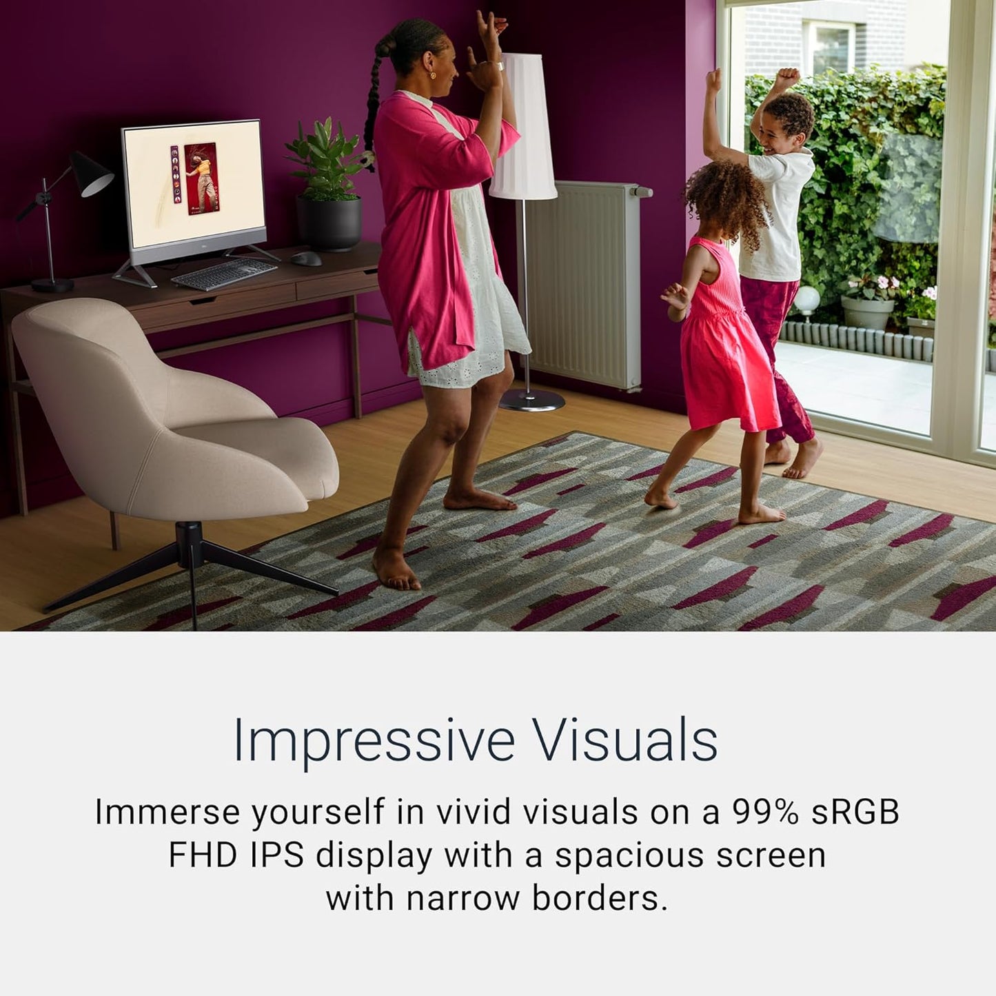Dell 24 All-in-One Desktop ec24250-23.8-inch FHD Touch Display, Intel Core 5 Processor 120U, Intel Graphics, 16GB DDR5 RAM, 512GB SSD, Windows 11 Home White