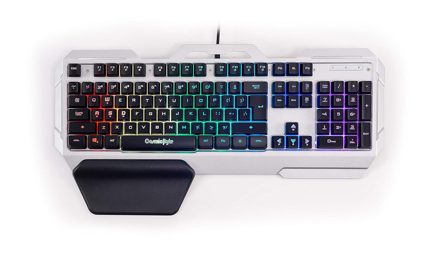 COSMIC BYTE CB-GK-06 GALACTIC (BLACK/SILVER) GAMING RGB SILVER KEYBOARD