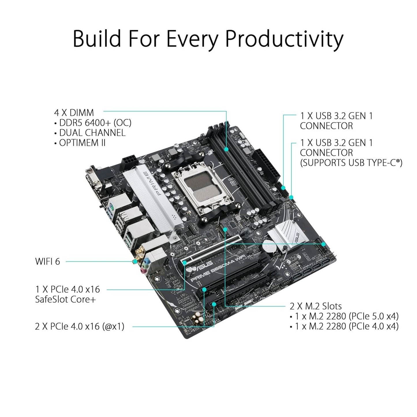 ASUS PRIME B650M-A WIFI MICRO-ATX MOTHERBOARD, DDR5