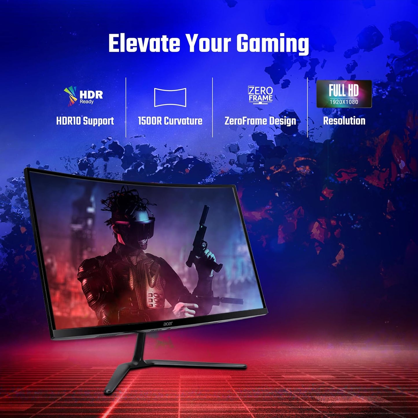 ACER ED270R S3 27 INCH (68.58 CM) FULL HD 1500 R CURVED GAMING LCD MONITOR