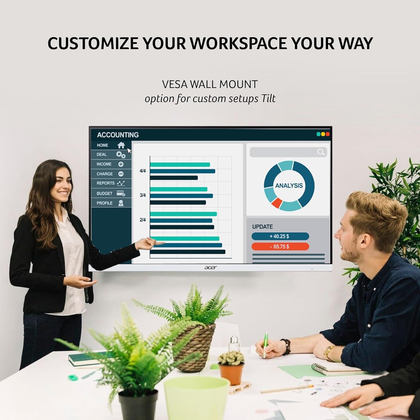 ACER SA272U E 27 INCH WQHD 2560 1440 RESOLUTION IPS MONITOR