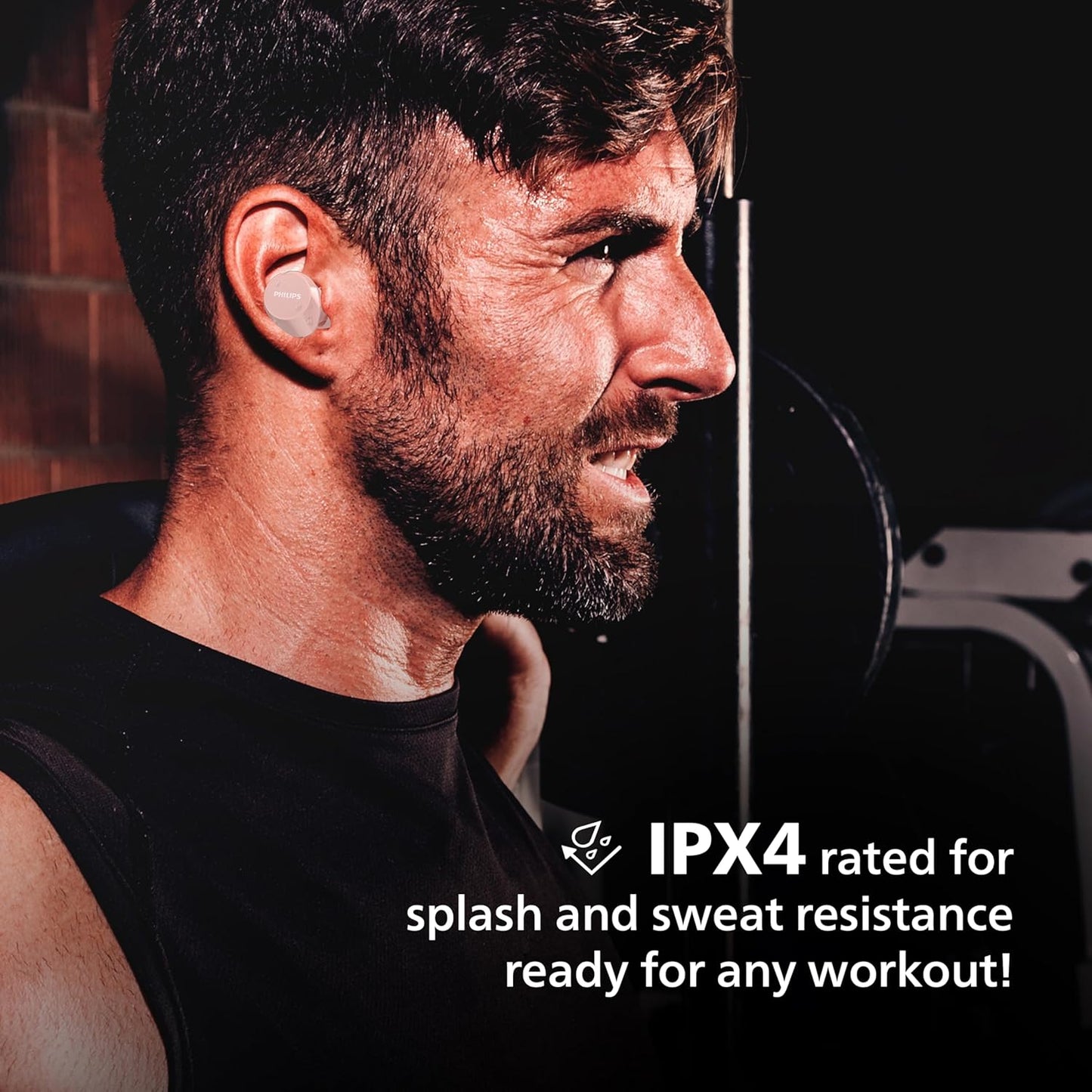 PHILIPS TAT1209PK/00 TRUE WIRELESS EARBUDS, IN-EAR ACTIVE NOISE CANCELLING BLUETOOTH V5.3 EARPHONES WITH MIC, 18H PLAY TIME, SHANK SHAPE, IPX4,