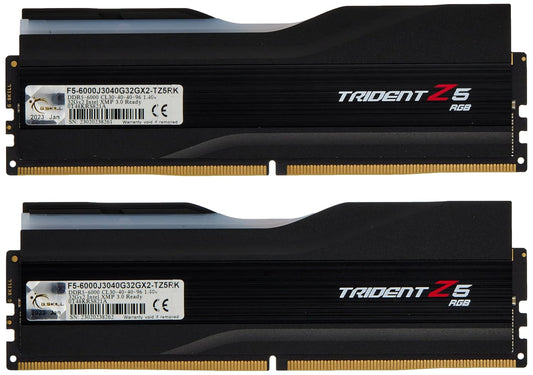 GSKILL TRIDENT Z5 RGB 64GB (2 X 32GB) DDR5 6000 MHZ CL30-40-40-96 RAM - F5-6000J3040G32GX2-TZ5RK