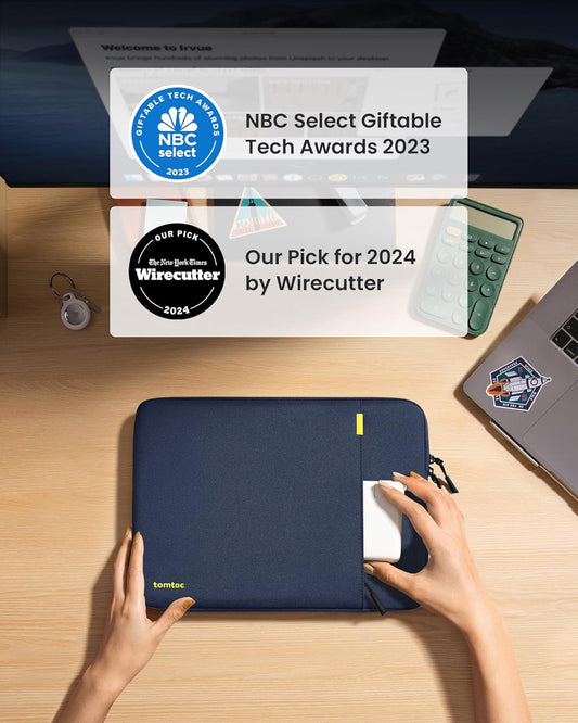 TOMTOC DEFENDER-A13 LAPTOP SLEEVE 14 INCH-NAVY BLUE