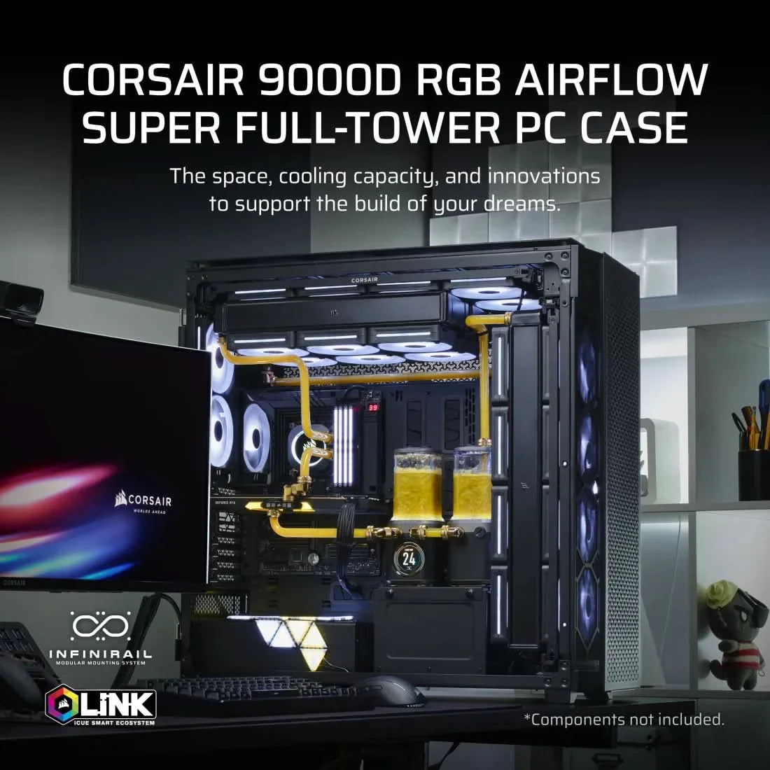 CORSAIR 9000D RGB AIRFLOW SUPER FULL TOWER ATX CABINET BLACK