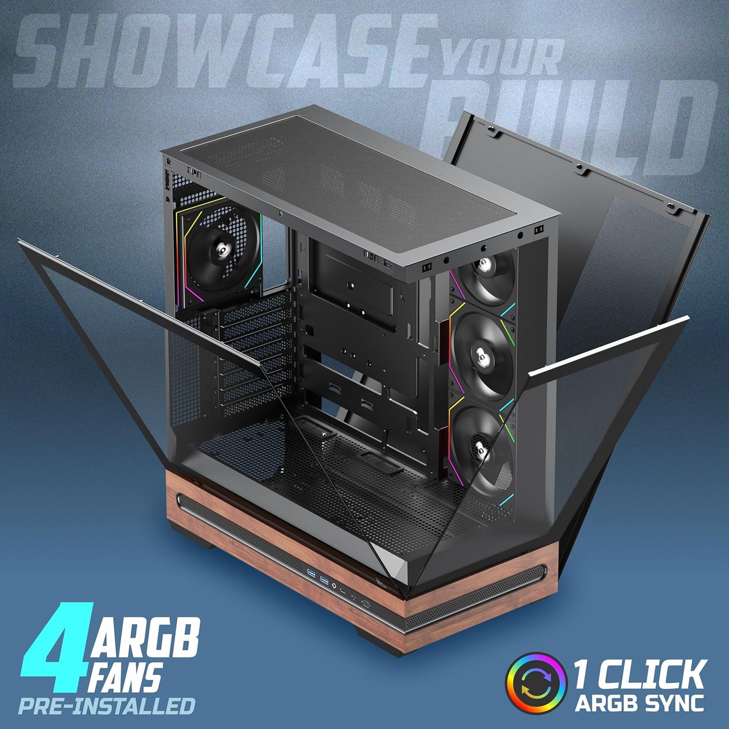 TAG GAMERZ STELLAR PRIME MID-TOWER GAMING CABINET BLACK