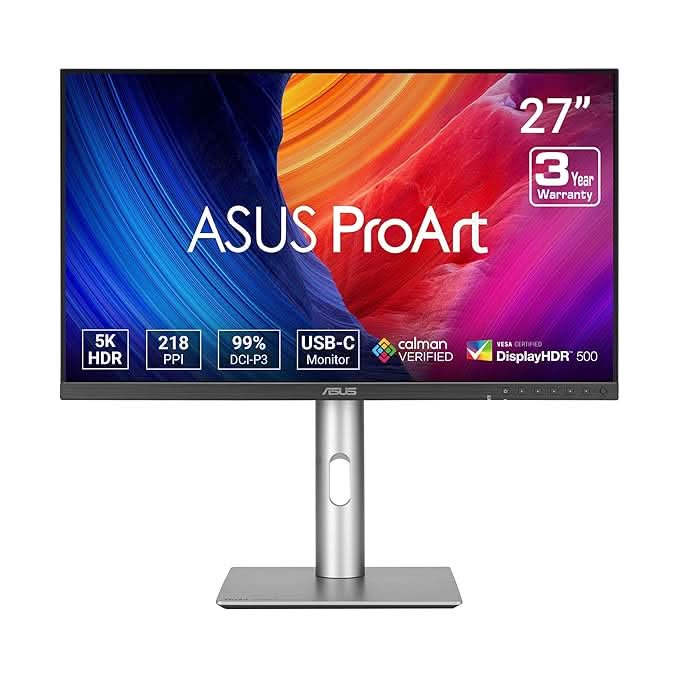 ASUS ProArt Display PA27JCV 27 Inch 5K HDR Professional Monitor