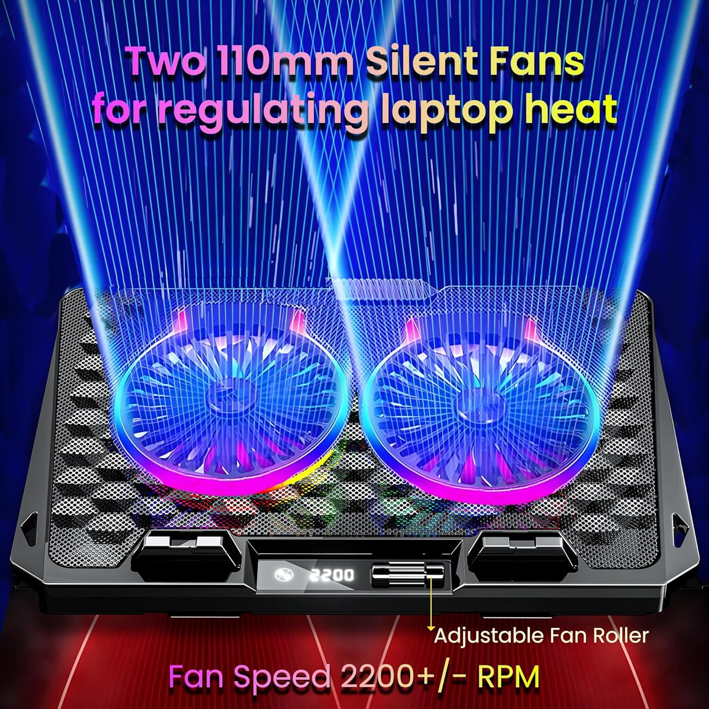 ANT ESPORTS NC281 GAMING LAPTOP COOLING PAD WITH 2 FANS