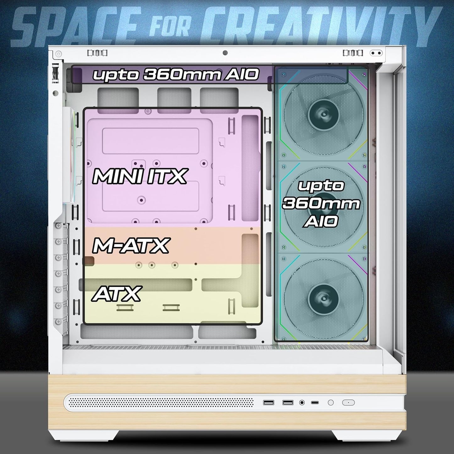 TAG GAMERZ STELLAR PRIME MID-TOWER GAMING CABINET WHITE