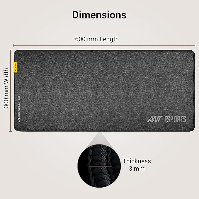 ANT ESPORTS MP290 LARGE GAMING MOUSE PAD - BLACK