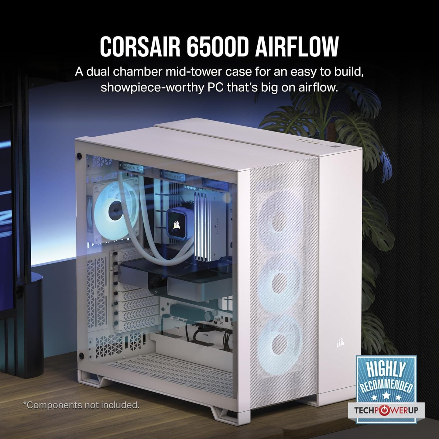 CORSAIR 6500D AIRFLOW TEMPERED GLASS SUPER MID-TOWER, WHITE