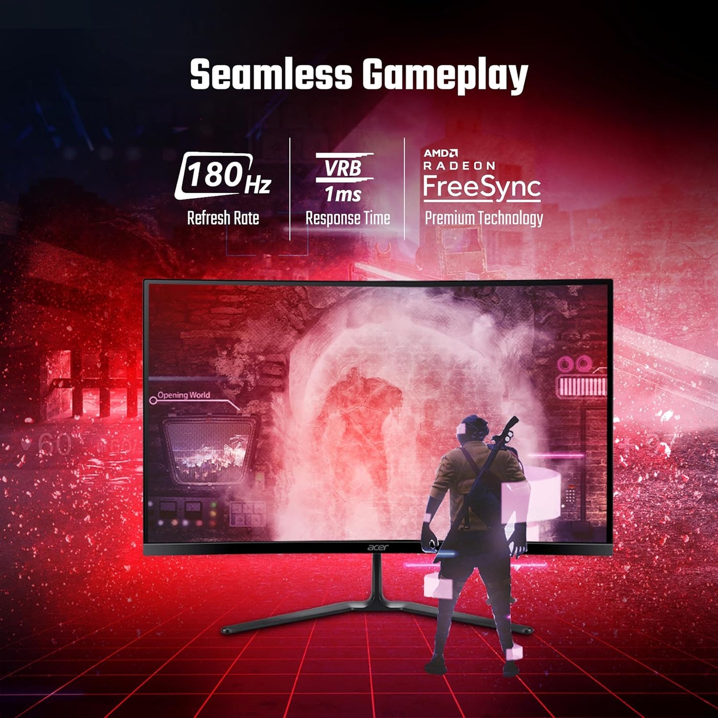 ACER ED270R S3 27 INCH (68.58 CM) FULL HD 1500 R CURVED GAMING LCD MONITOR