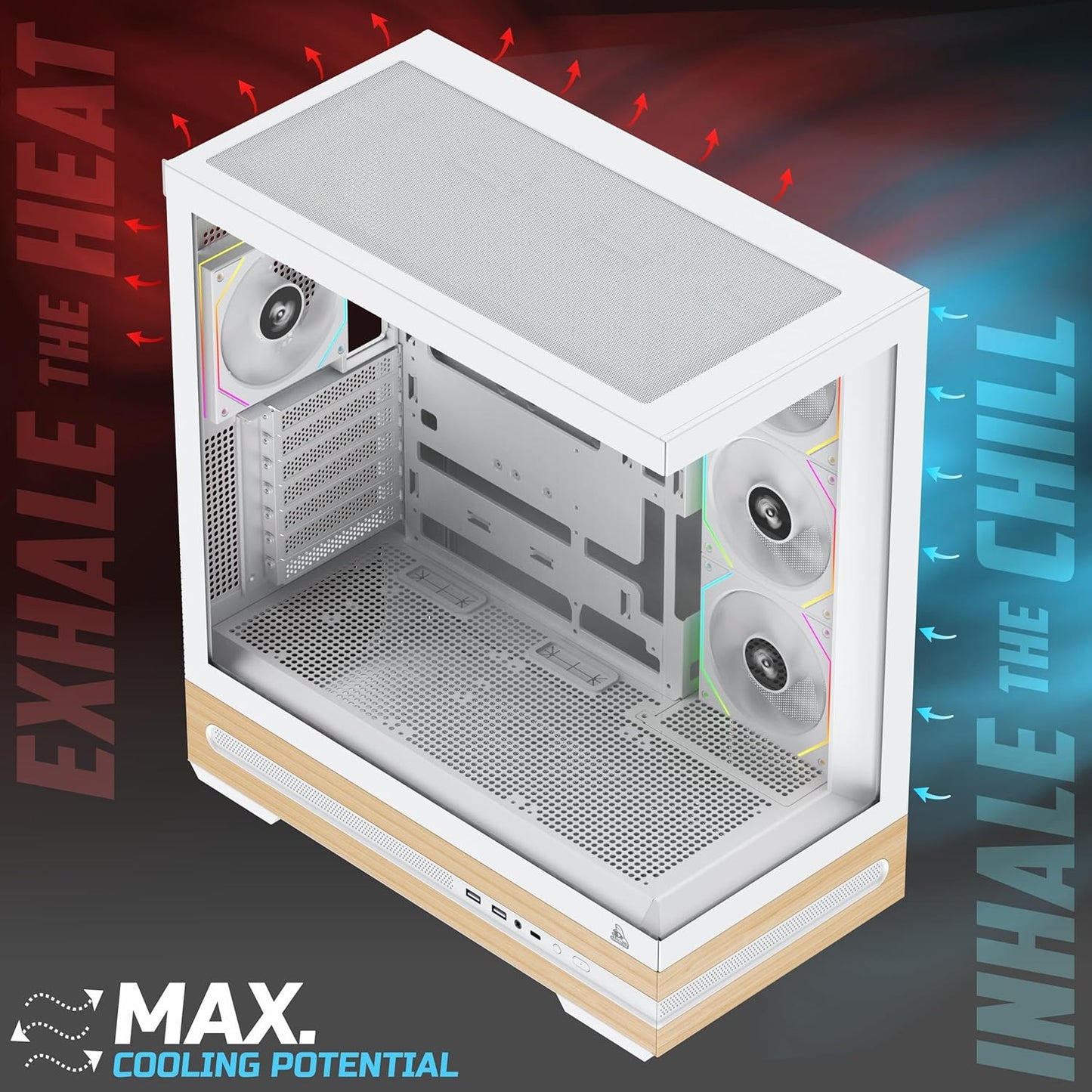 TAG GAMERZ STELLAR PRIME MID-TOWER GAMING CABINET WHITE