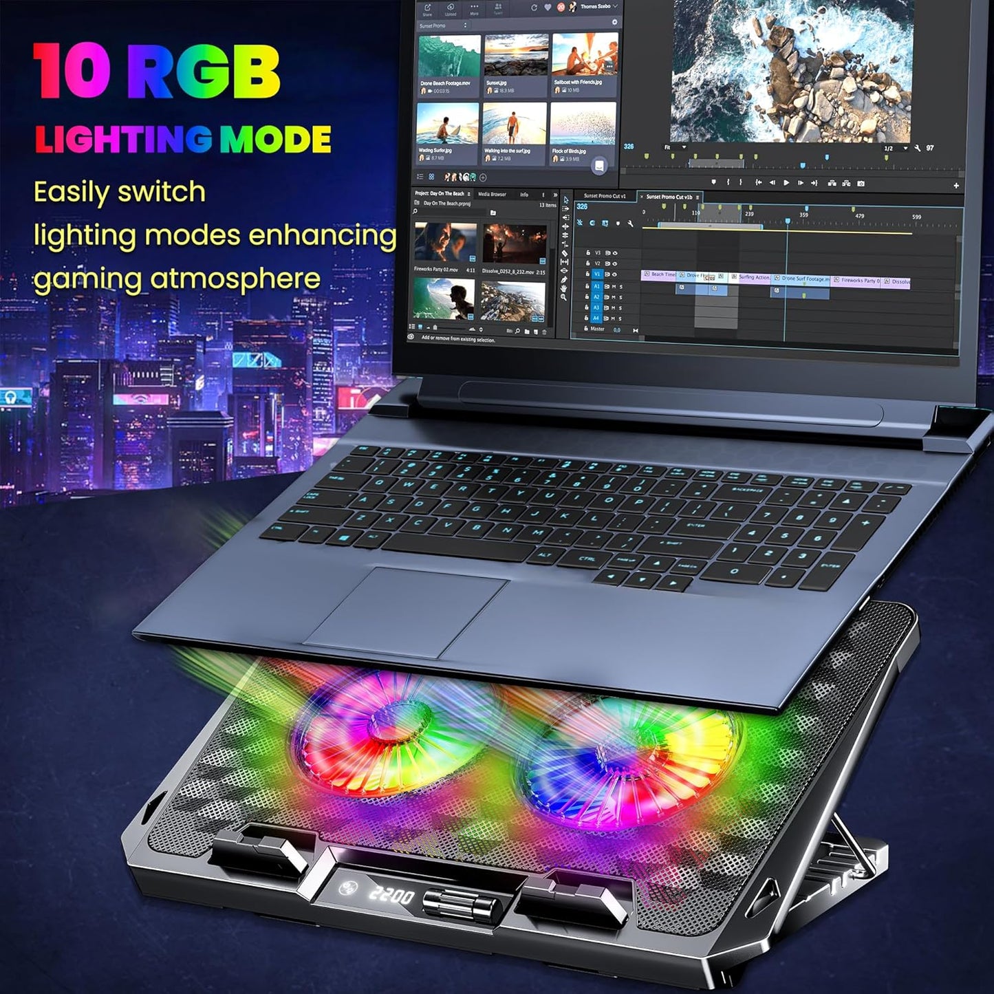 ANT ESPORTS NC281 GAMING LAPTOP COOLING PAD WITH 2 FANS