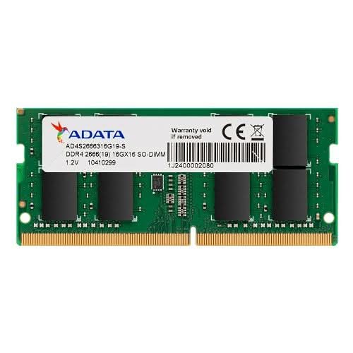 ADATA 16GB 2666MHZ DDR4 SO-DIMM LAPTOP RAM (AD4S266616G19-SGN)