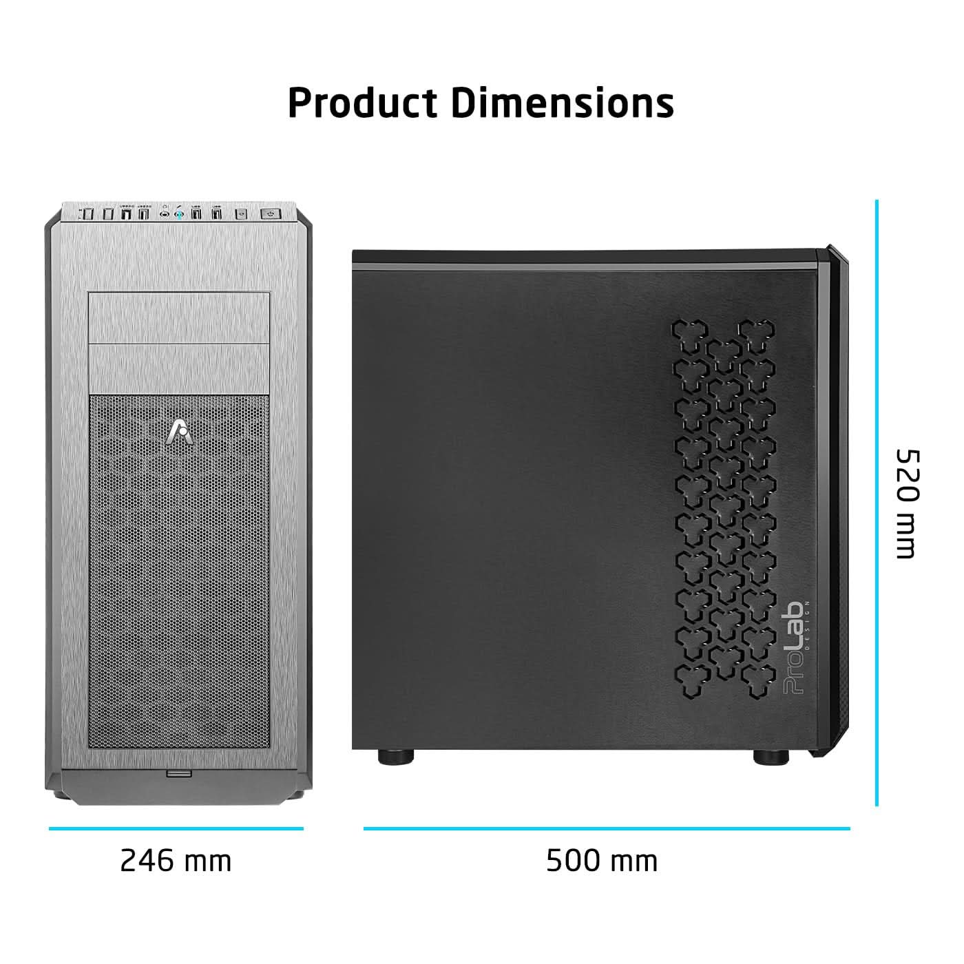 PROLAB DESIGN AI748 FULL-TOWER WORKSTATION GAMING CASE BLACK