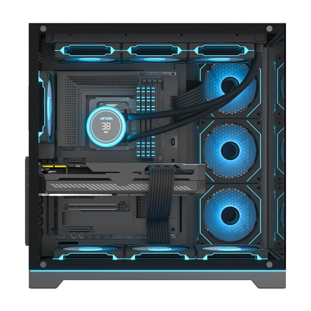ANT Esports Crystal X7 Pro Max ATX Mid Tower Gaming Cabinet