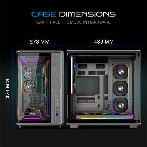 ANT Esports Crystal X8 ARC ATX Mid Tower Gaming Cabinet