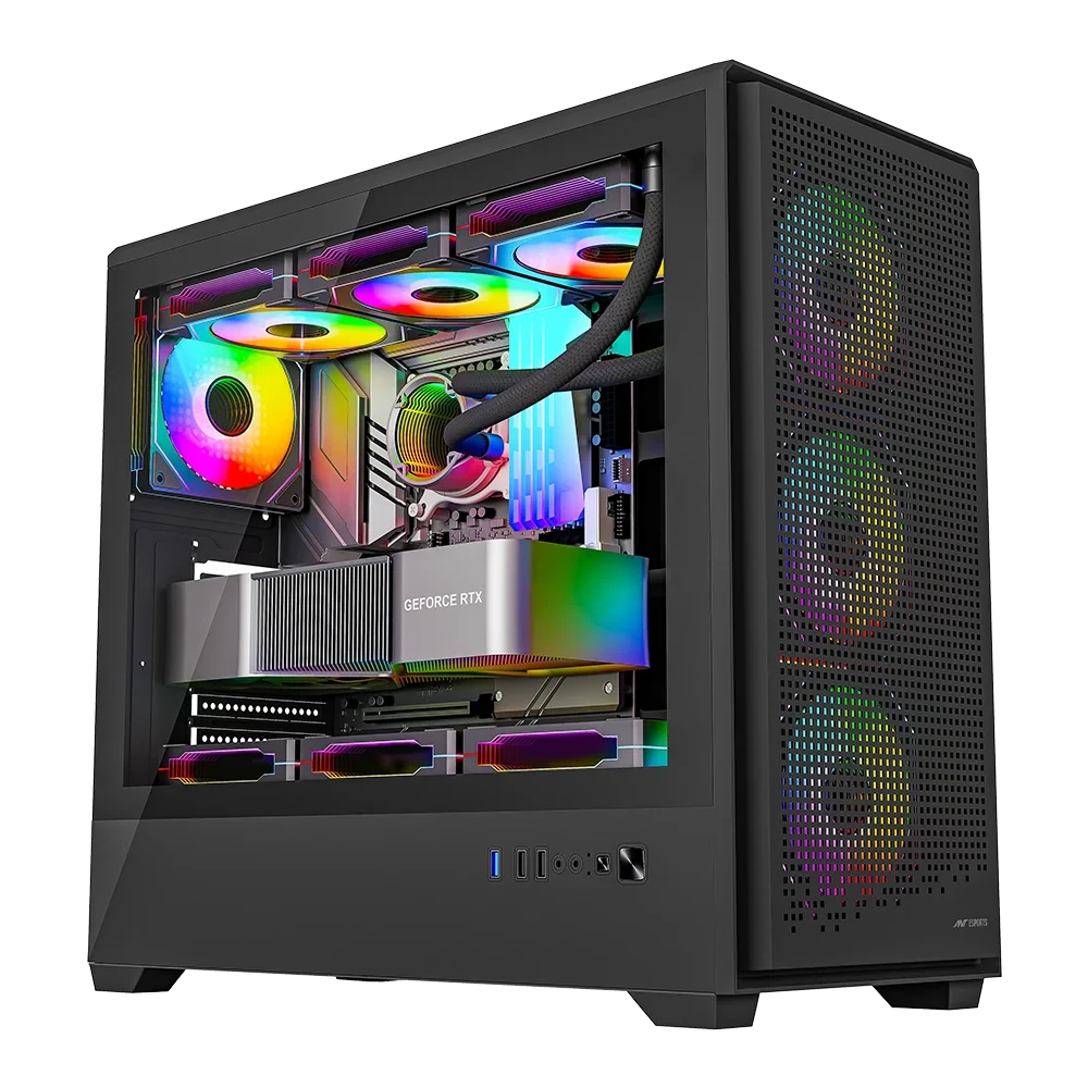 ANT Esports EVO 360 Lite Mid Tower Gaming Cabinet, Black