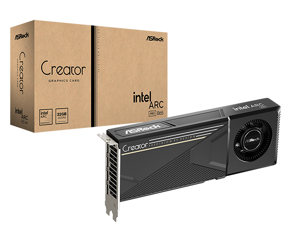 ASRock Intel Arc Pro B65 Creator 32GB GDDR6 Professional Graphics Card