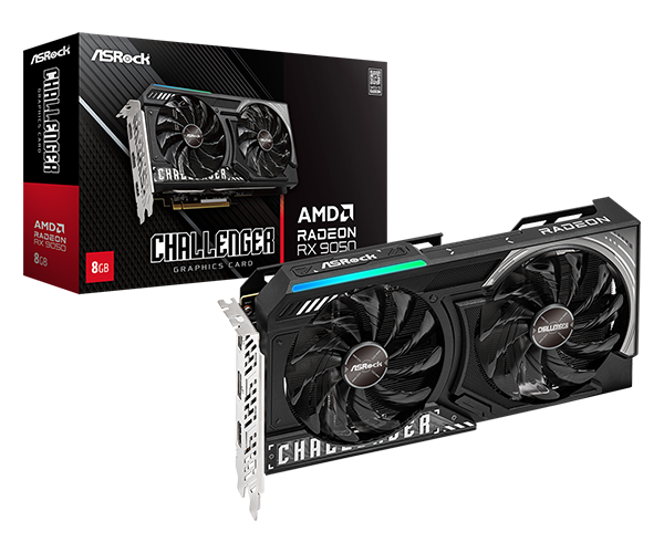 ASRock Radeon RX 9050 Challenger 8GB GDDR6 Graphics Card