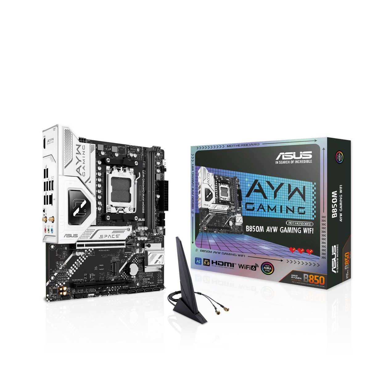 ASUS B850M AYW GAMING WIFI DDR5 Micro-ATX AM5 Motherboard