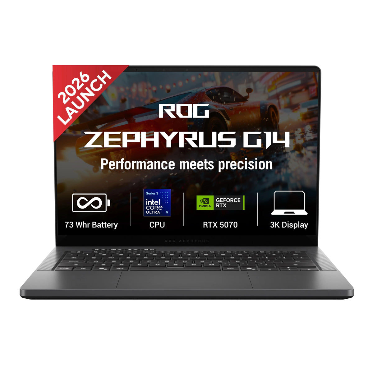 ASUS ROG Zephyrus G14 GU405AP-SY041WS, Intel Core Ultra 9 386H, RTX 5070 GPU, 32GB RAM, 1TB SSD, 14 inch 3K Resolution, Windows 11 Home, Microsoft Office Home 2024, Microsoft 365 Basic, Gaming Laptop