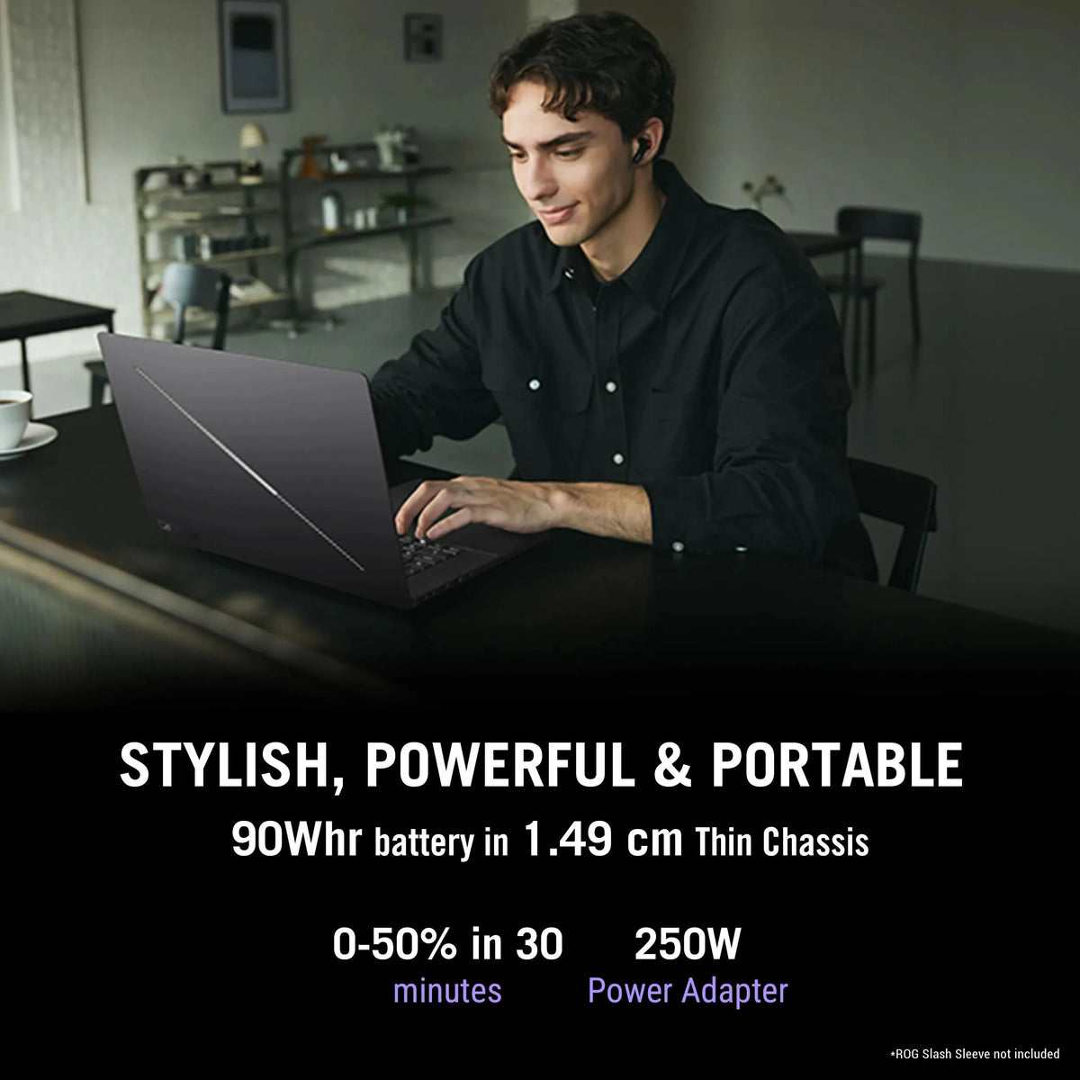 ASUS ROG Zephyrus G16 GU606AR-TB039WS, Intel Core Ultra 9 386H, RTX 5070 Ti GPU, 32GB RAM, 2TB SSD, 16 inch 2.5K Resolution, Windows 11 Home, Microsoft Office Home 2024, Microsoft 365 Basic, Gaming Laptop