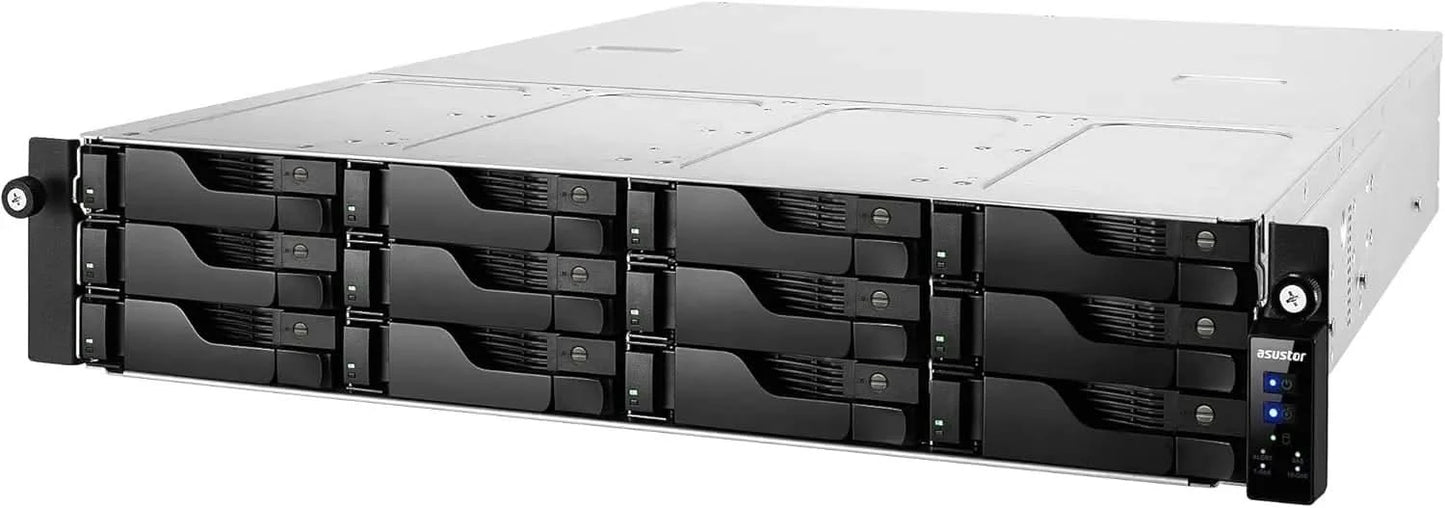 ASUSTOR AS6512RD 12-Bay NAS | 2.5GbE, 8GB DDR4, Energy-Efficient Rackmount Storage Server