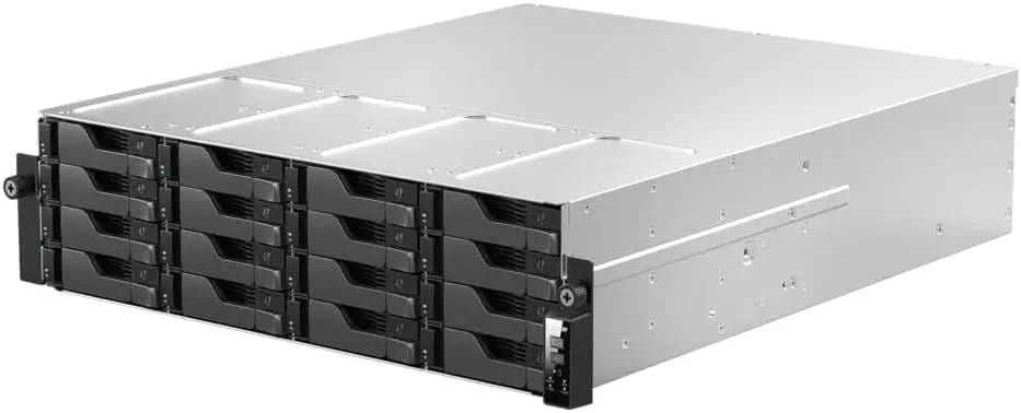 ASUSTOR AS7216RDX 16-Bay NAS | Dual 10GbE + GbE, 16GB DDR5 ECC, Energy-Efficient Rackmount Server