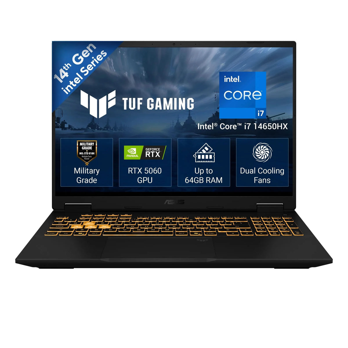 ASUS TUF Gaming 16 FX610JM-TU105WS, Intel Core i7 14650HX, RTX 5060 GPU, 16GB RAM, 512GB SSD, 16 inch FHD+, Windows 11 Home, Office Home 2024 + M365 Basic-1 Year Validity, Gaming Laptop