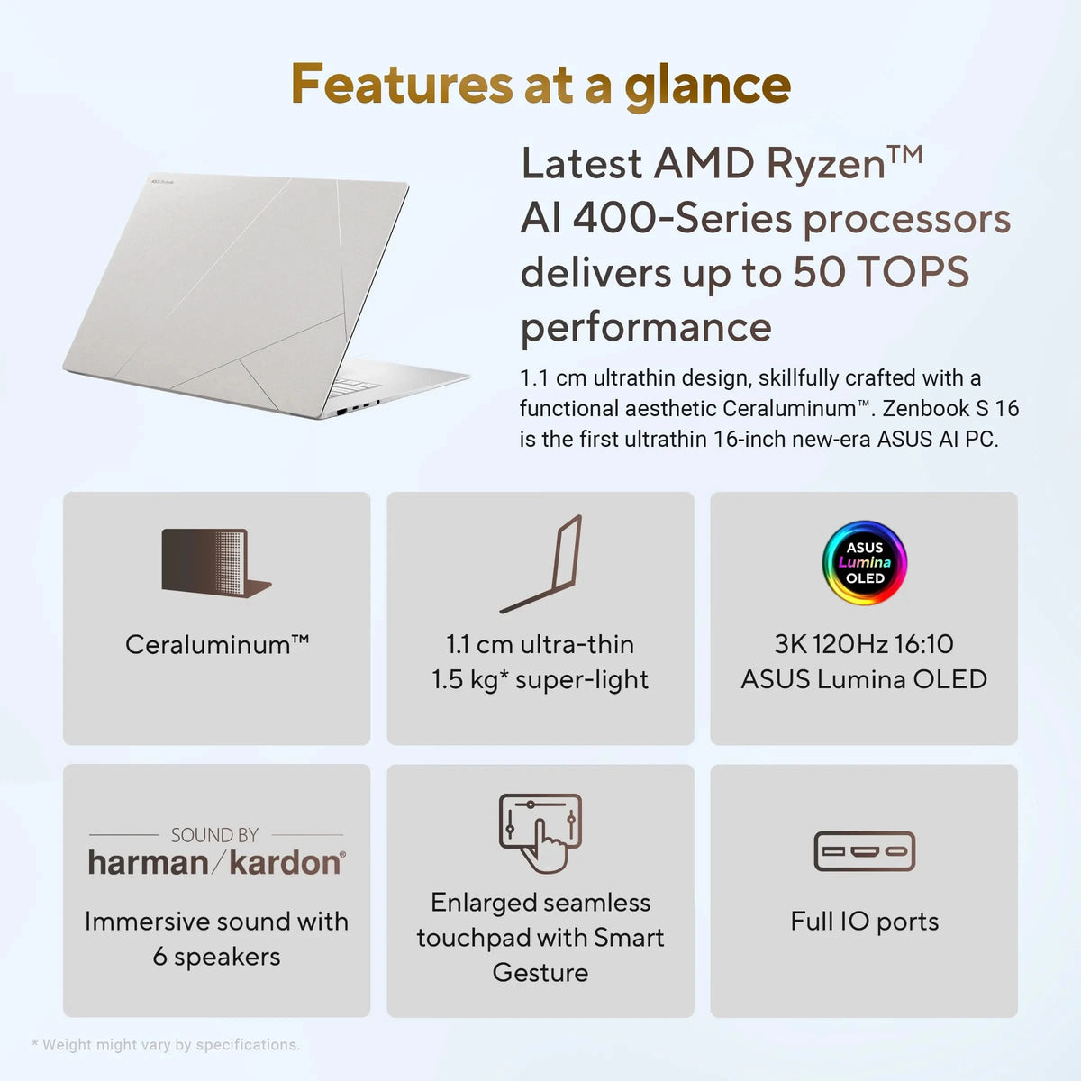 ASUS Zenbook S16 UM5606GA-SR249WS, AMD Ryzen AI 9 465 Processor, 32GB, 1TB, AMD Radeon Graphics 16 inch OLED Touch 3K Resolution, Windows 11 Home, Office Home 2024, M365 Basic-1 Year Validity, Premium AI Laptop, 1 Year Warranty