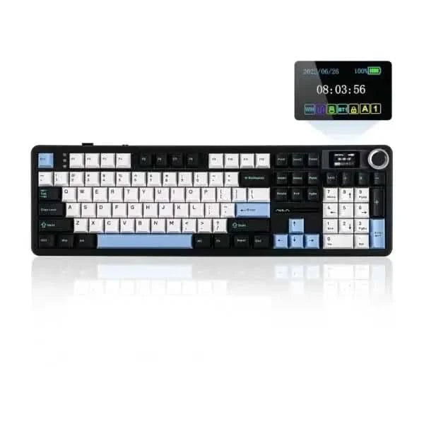 AULA F108 PRO 3 in 1 Full Size Wireless RGB Mechanical Gaming Keyboard, Retro Color, Reaper Switch, F108ProRR