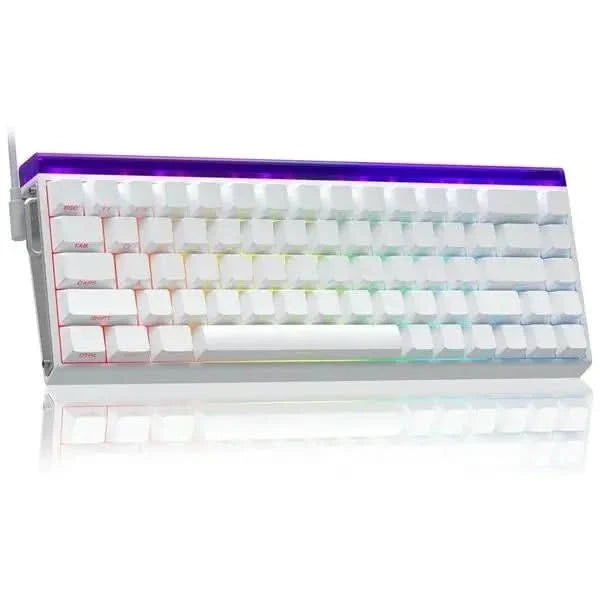 AULA Hero 68HE 60% Side Printed PBT Keycaps Wired Gaming Keyboard White Side Engraved Keycaps Meteor Magnetic Switch HERO68WM