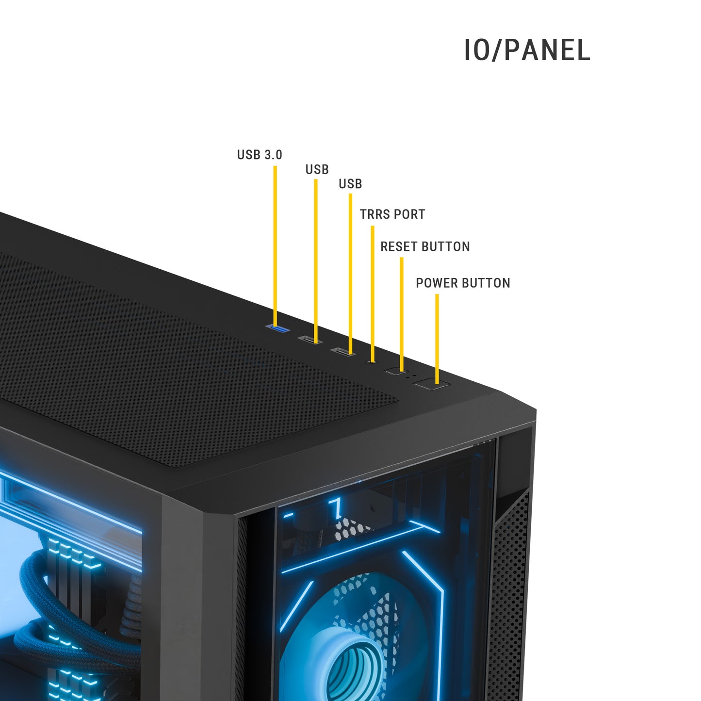 Ant Esports AQUA 360 4F Mid Tower Gaming Cabinet Black