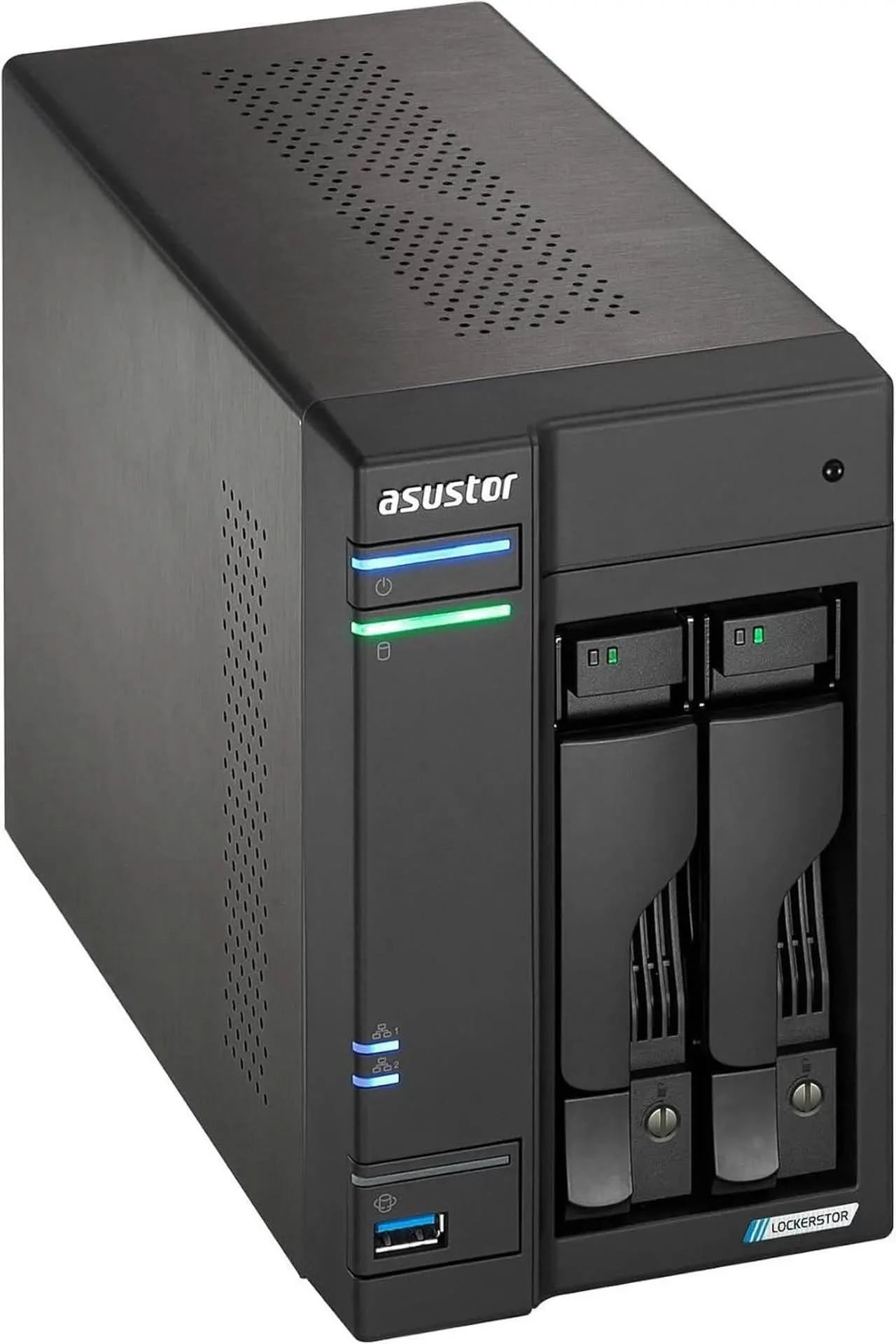 Asustor AS6702T v2 Lockerstor 2 Gen2+ 2 Bay NAS - Intel Celeron N5105 (2.0GHz)CPU - 4GB RAM DDR4 - 4x M.2 SSD Slots