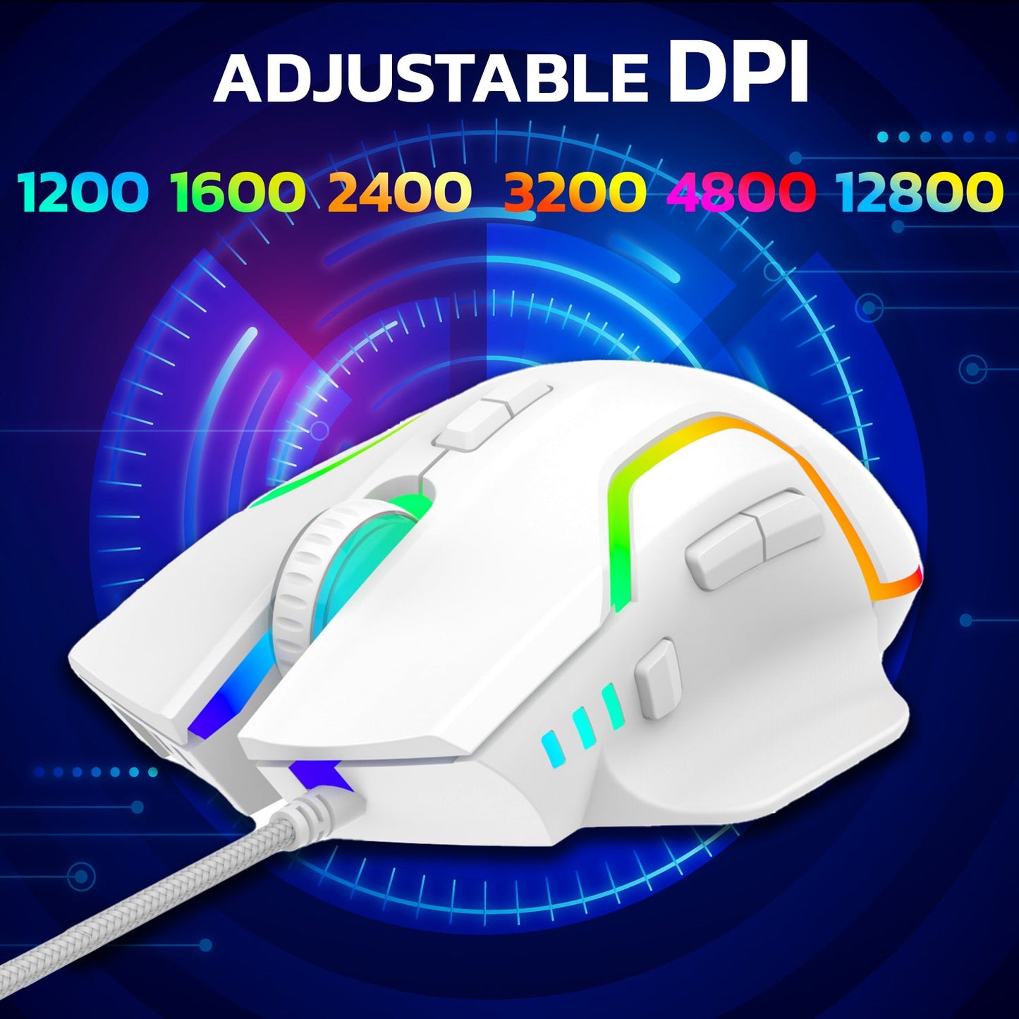 ANT ESPORTS GM320 RGB WIRED OPTICAL GAMING MOUSE -WHITE