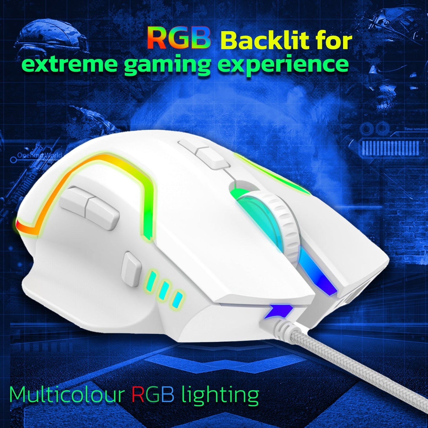 ANT ESPORTS GM320 RGB WIRED OPTICAL GAMING MOUSE -WHITE