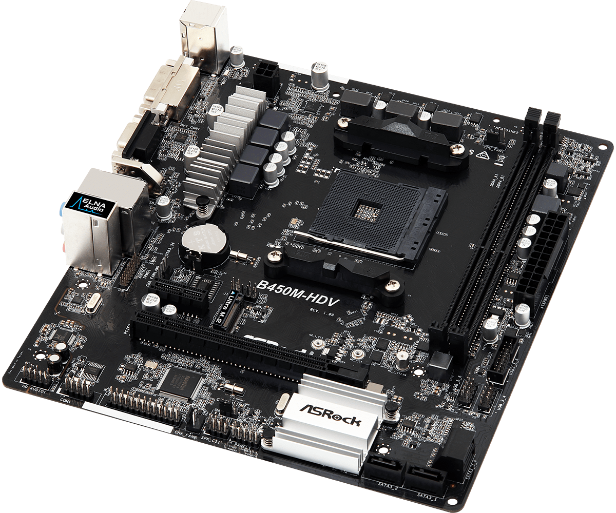 ASROCK B450M HDV AMD AM4 MOTHERBOARD