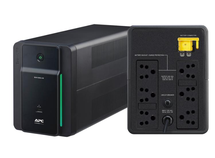 APC EASY UPS BVX1200LI-IN 1200VA/650W | 230V | 6 INDIA 3-PIN 6A OUTLETS | VISUAL LED AND AUDIBLE ALARMS | USER REPLACABLE BATTERY | 2 YEARS WARRANTY ON UPS & 1 YEAR WARRANTY ON BATTERY