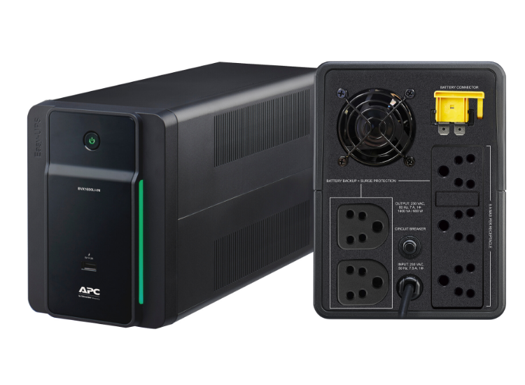 APC EASY UPS BVX1600LI-IN 1600VA/900W | 230V | 5 INDIA 3-PIN 6A OUTLETS | VISUAL LED AND AUDIBLE ALARMS | USER REPLACABLE BATTERY | 2 YEARS WARRANTY ON UPS & 1 YEAR WARRANTY ON BATTERY | AN IDEAL POWER BACKUP & PROTECTION FOR HOME OFFICE