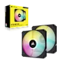CORSAIR ICUE AF120 RGB SLIM 120MM PWM FLUID DYNAMIC BEARING FAN BLACK TWIN PACK