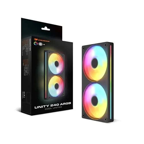 COUGAR Unity 240 ARGB Single-Frame 120mm PWM Case Fan, Black, CF-UN240FB-RGB