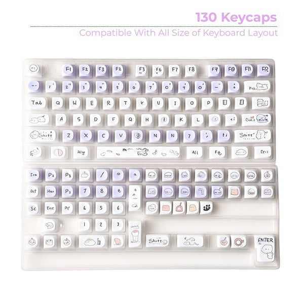 Aula Leobog PBT Cloud Wangwang Keycaps 130 Qty Compatible With All Kind of Keyboard Cloud Wangwang keycaps